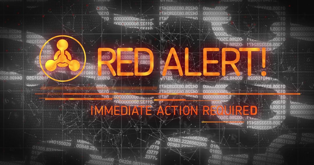 Red Alert Warning with Digital Alerts Over Abstract Background - Free Images, Stock Photos and Pictures on Pikwizard.com