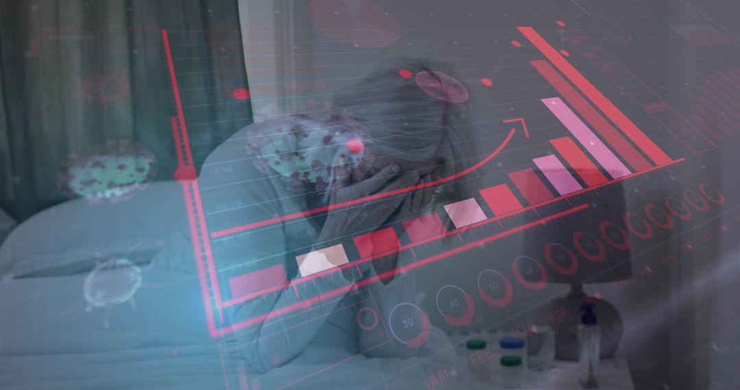 Healthcare Professional Worrying Over Increasing Pandemic Graphs