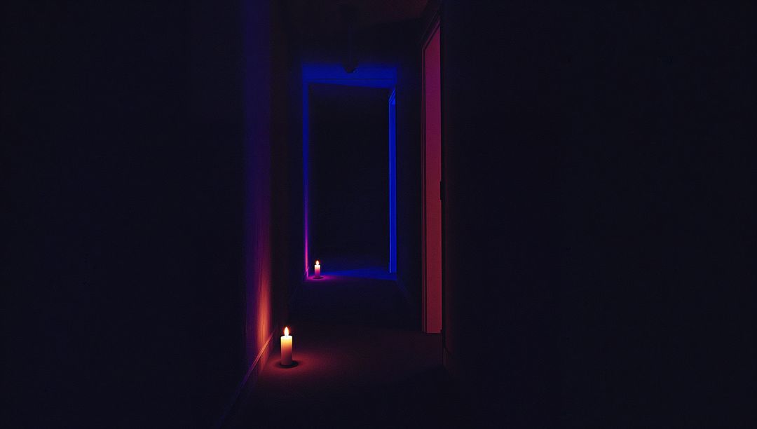 Moody Candlelit Hallway Creating Ambient Glow
