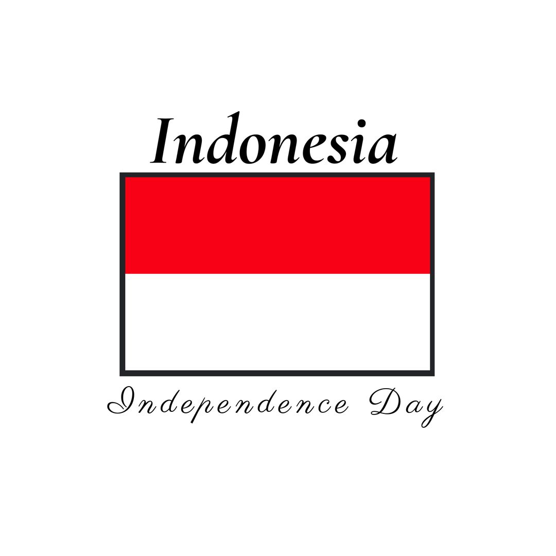 Indonesia Flag with Independence Day Text Celebrating Freedom