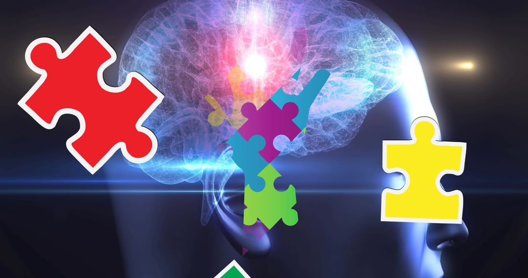 Visualizing Autism Awareness with Brain and Puzzle Concept