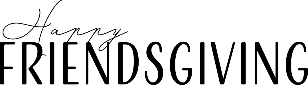 Happy Friendsgiving Celebration Text on Transparent Background