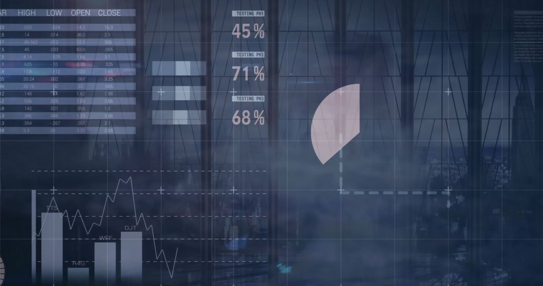 Digital Financial Data Visualization on Urban Background