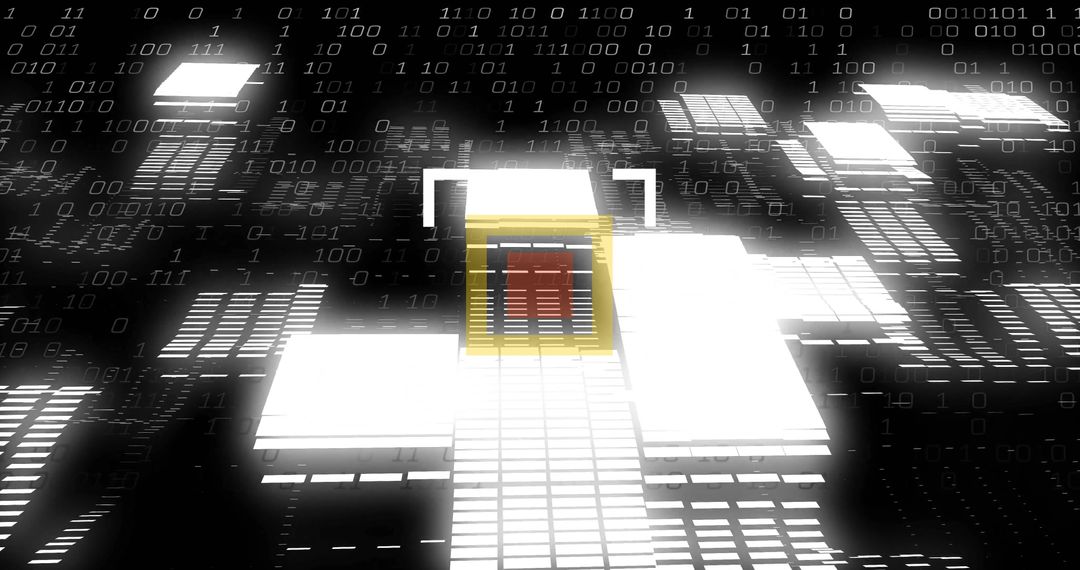 Futuristic Digital Platforms with Binary Code Swim