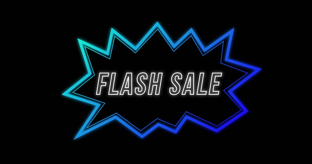 Retro Eighties Neon Flash Sale Advertisement on Black Background - Free Images, Stock Photos and Pictures on Pikwizard.com