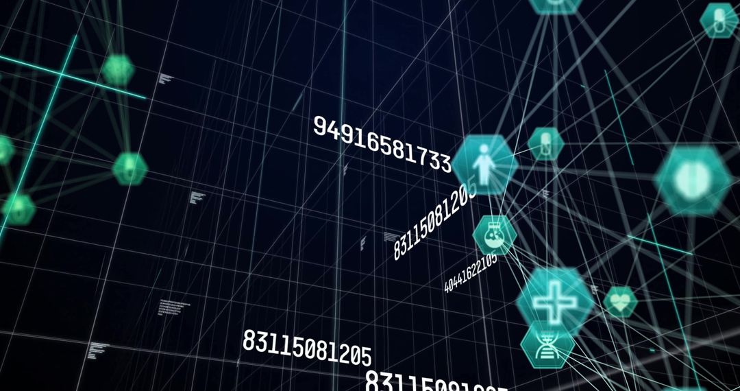 Global Network Connections with Data and Icons