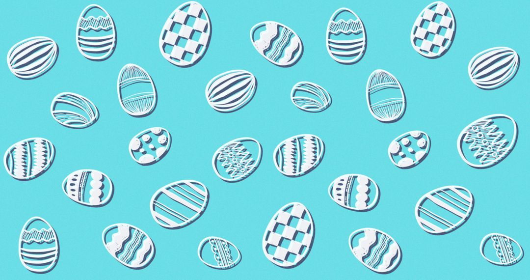 Patterned White Easter Eggs on Turquoise Background Moving in Seamless Loop - Free Images, Stock Photos and Pictures on Pikwizard.com