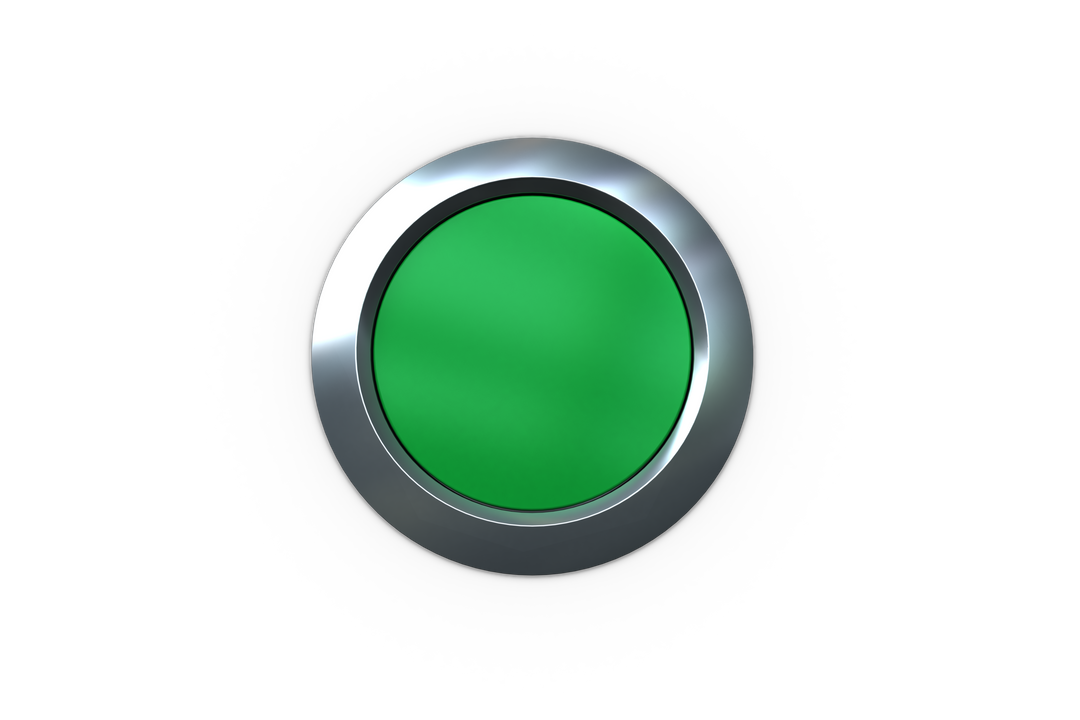 Green Safety Button with Metal Edge Transparent Background - Download Free Stock Images Pikwizard.com