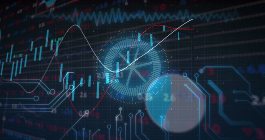 Abstract Financial Data and Digital Interface Background