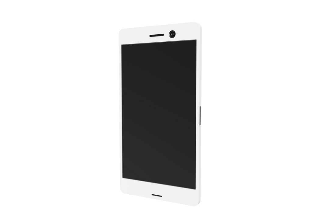 The sleek white smartphone isolated on a transparent background - Download Free Stock Images Pikwizard.com