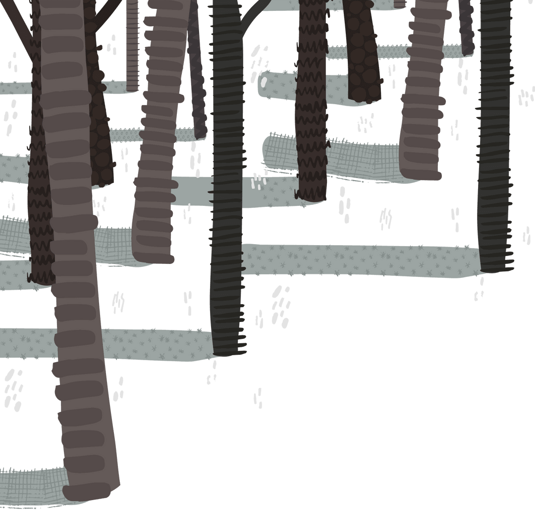 Winter Forest With Snowfall On Transparent Background