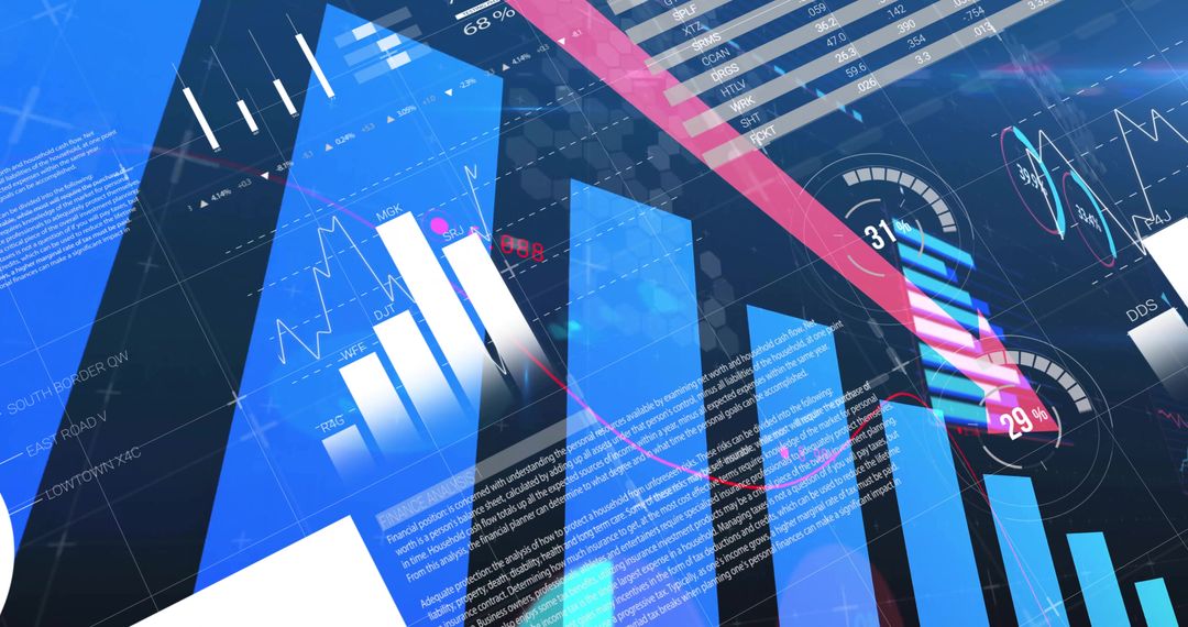 Digital Analytics Dashboard with Bar Charts and Metrics