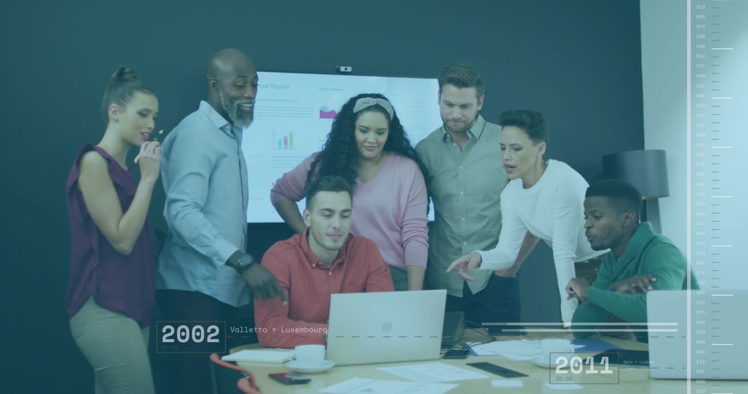 Diverse Team Collaborating in Modern Conference Room