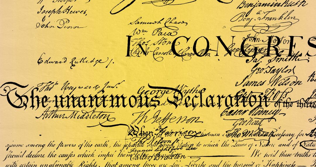 Digital Display of Signed U.S. Constitution on Yellow Gradient Background - Free Images, Stock Photos and Pictures on Pikwizard.com