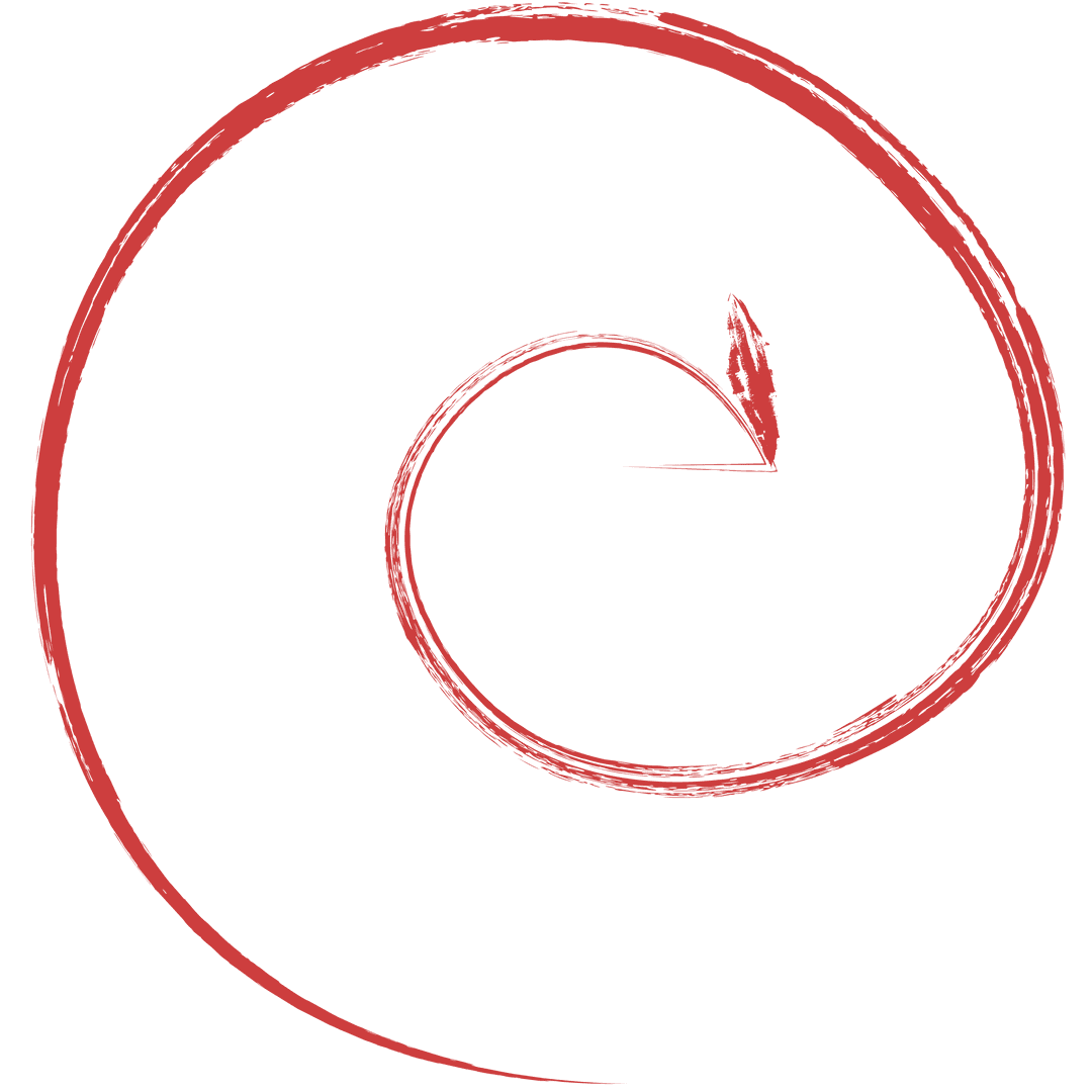 Red Spiral Arrow on Transparent Background Vector Illustration