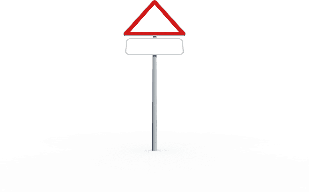 Transparent Signpost with Copy Space on White Background