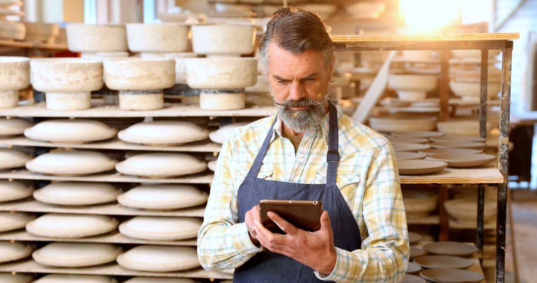 Expert Man Evaluating Cheese Quality at Factory - Free Images, Stock Photos and Pictures on Pikwizard.com