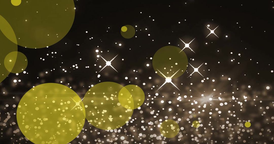 Sparkling Holiday Lights and Snowfall Against Dark Background