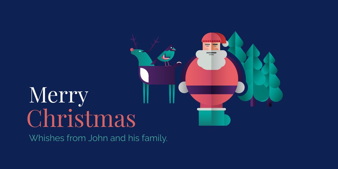 Stylized Santa Card for Christmas Greetings