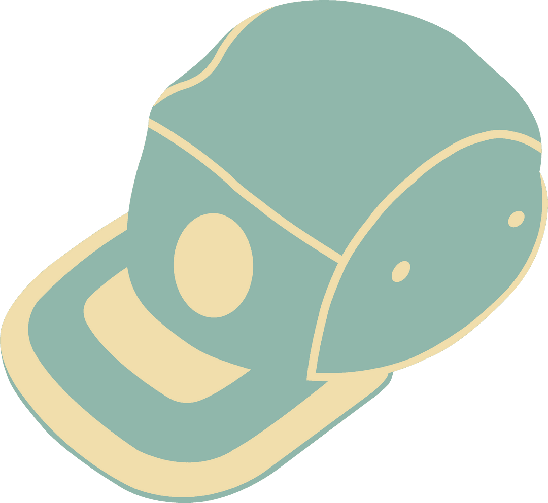 Modern Two Tone Baseball Cap Illustration on Transparent Background