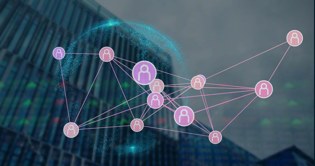 Global Networking Concept Over Modern Architectural Background