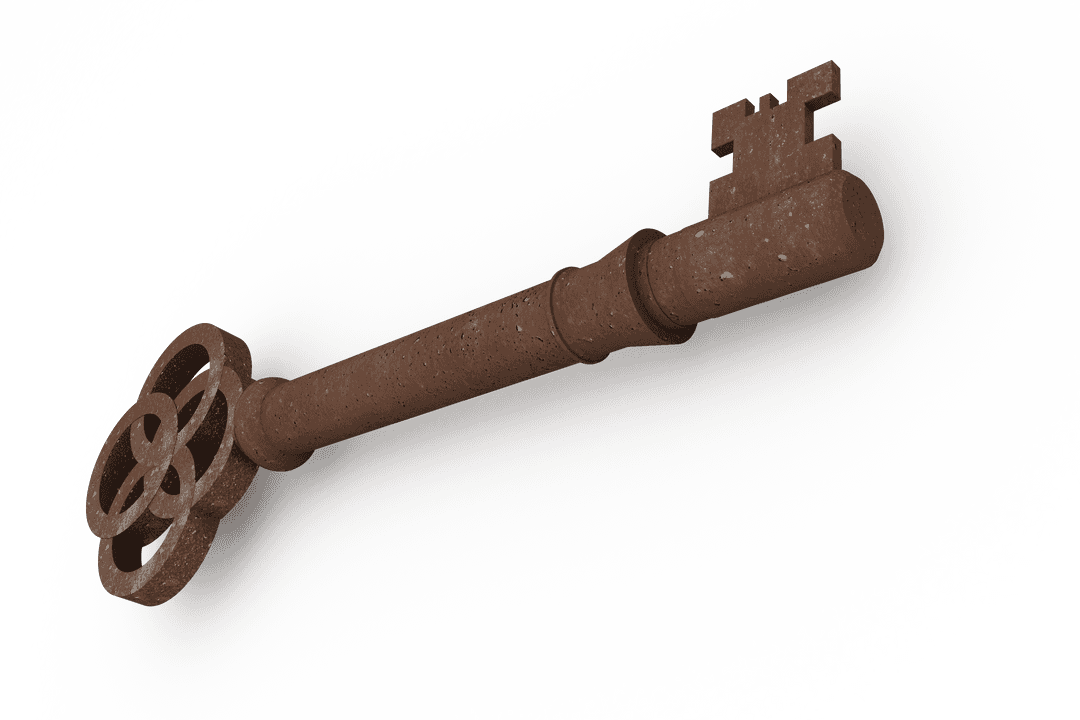 Brown Rusty Key on Transparent Background Illustration - Download Free Stock Images Pikwizard.com