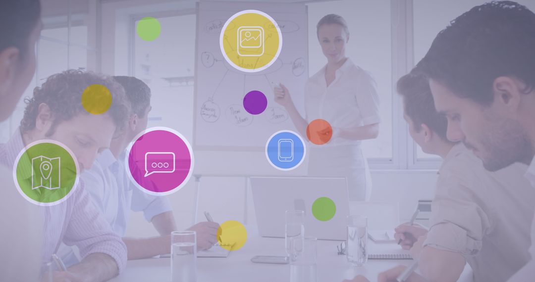 Digital Strategy Meeting With Global Business Icons