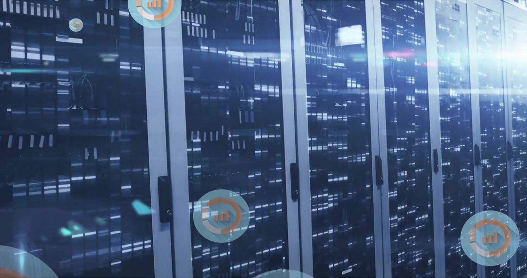 Cloud Computing Servers with Data and Finance Concept