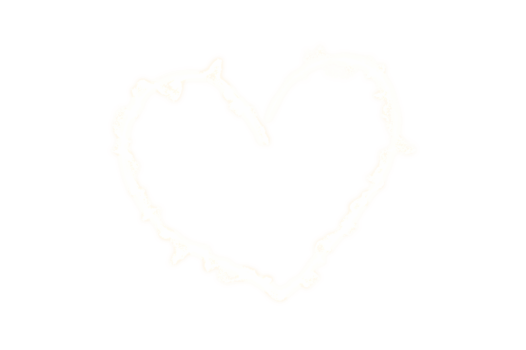 Glowing Heart Outline Design on Transparent Background