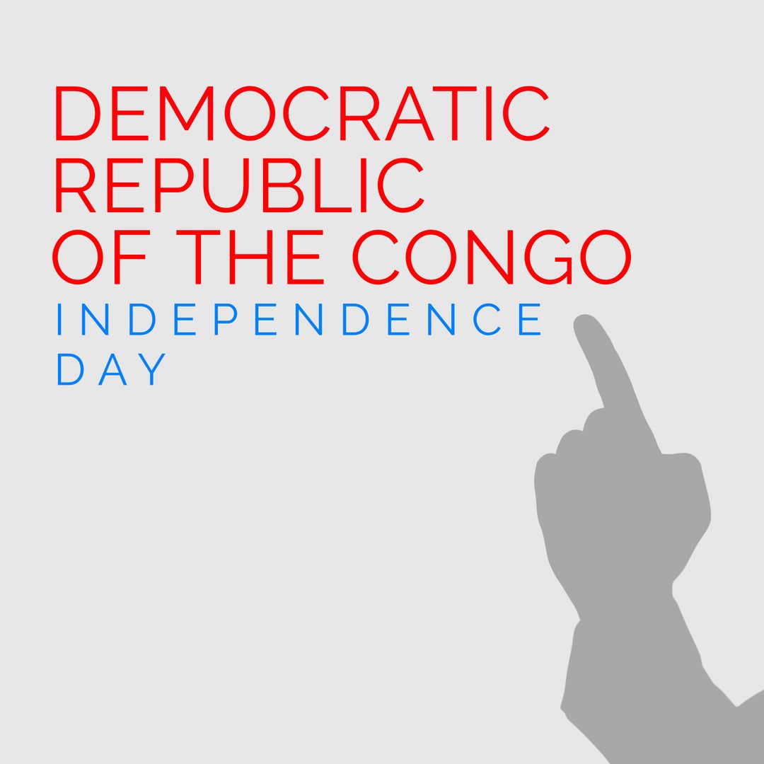 Silhouette of Hand Pointing to Independence Day Message