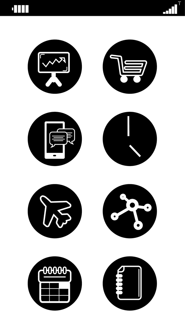 Digital Interface with Business Icons Transparent Illustration