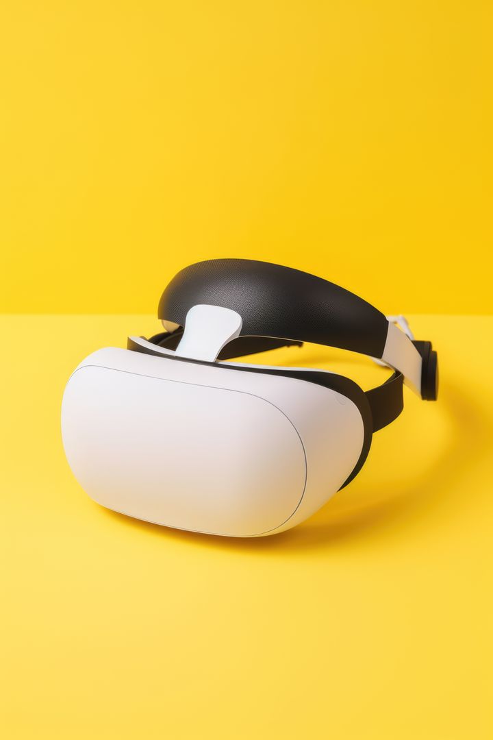 Modern Virtual Reality Headset on Yellow Background - Free Images, Stock Photos and Pictures on Pikwizard.com