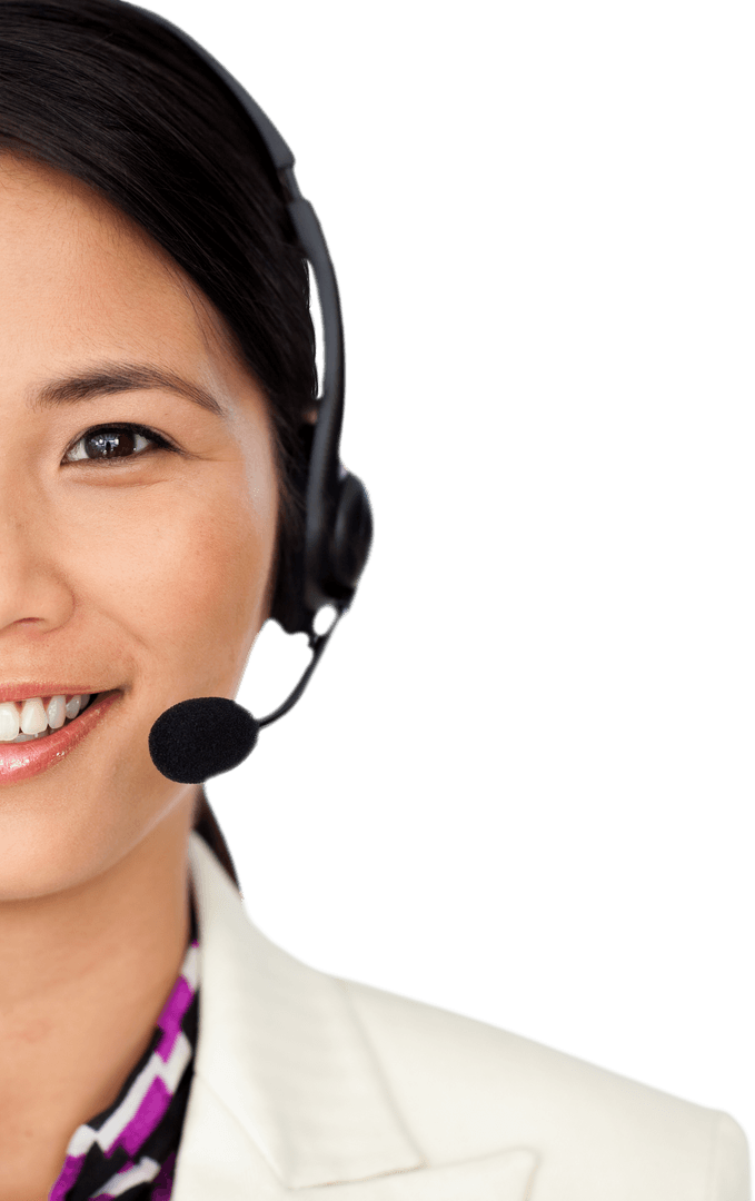 Transparent Customer Service Representative with Headset