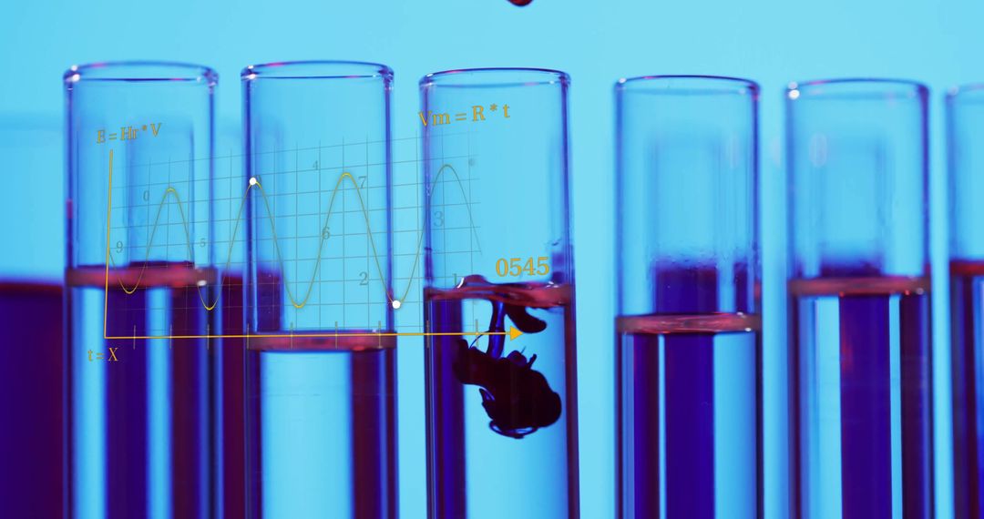 Data Overlay on Laboratory Test Tubes