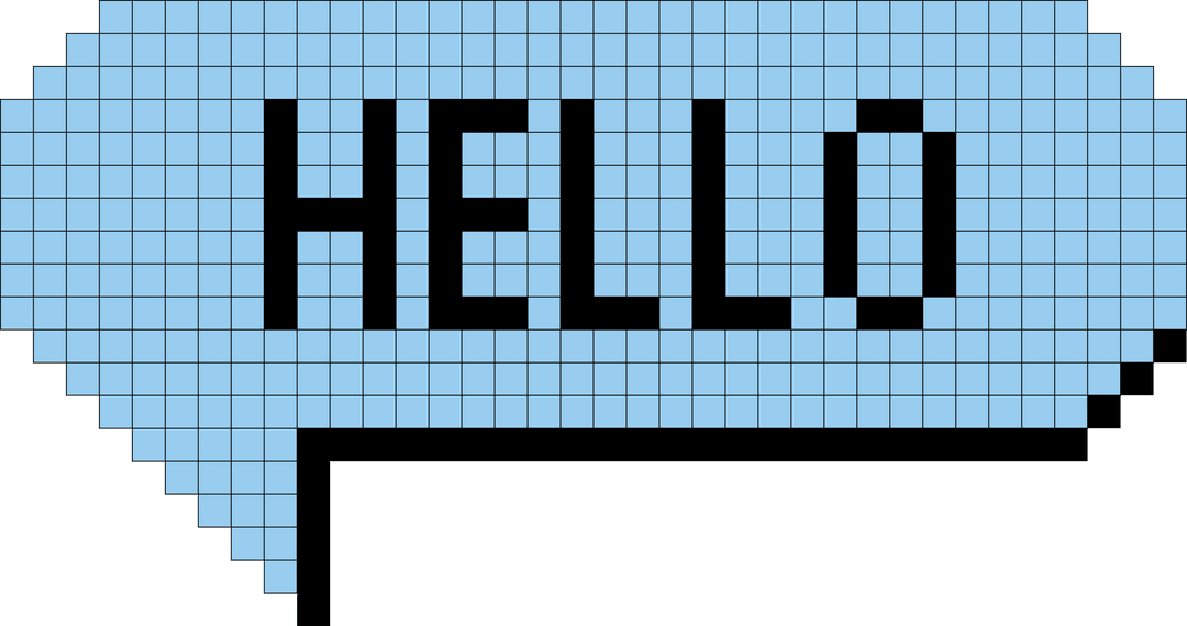 Pixelated Speech Bubble with Hello on Transparent Background - Download Free Stock Images Pikwizard.com