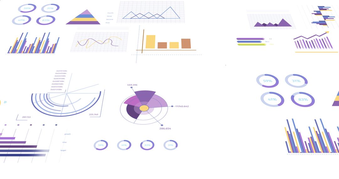 Colorful Data Visualizations on White Background