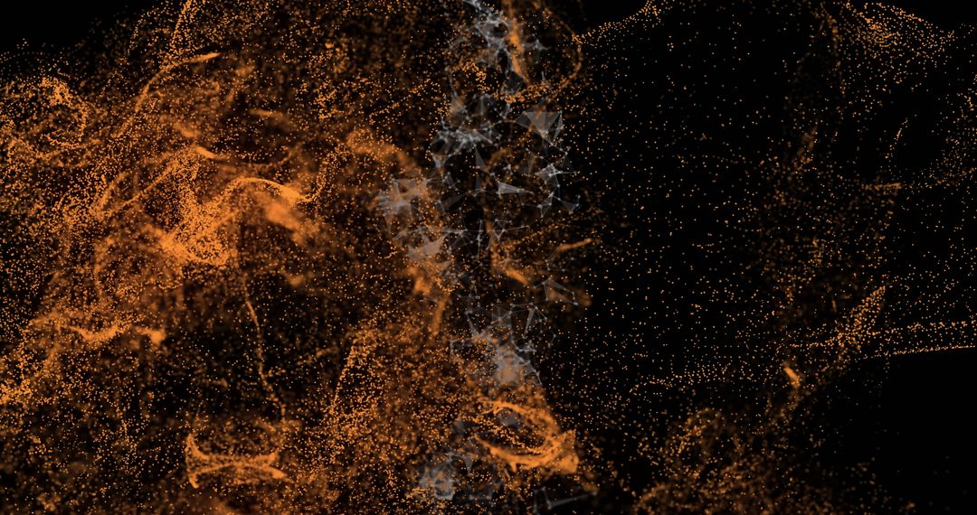 Digital Wave of Glowing Particles in Dark Space