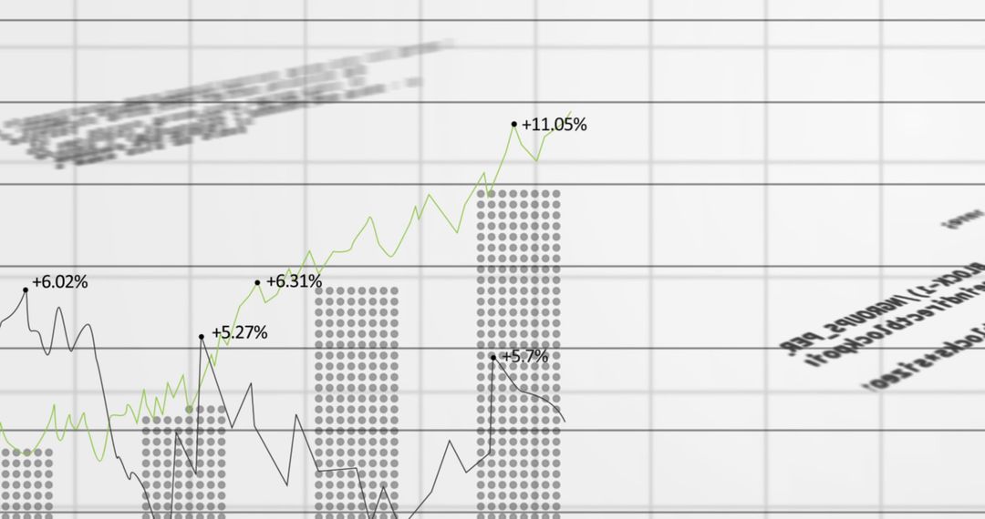 Dynamic Financial Data Chart with Rising Growth Indicator
