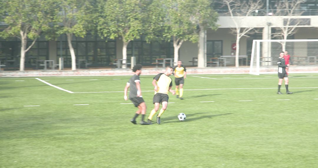 Youth Soccer Team Practicing Outdoors Enhancing Teamwork Skills