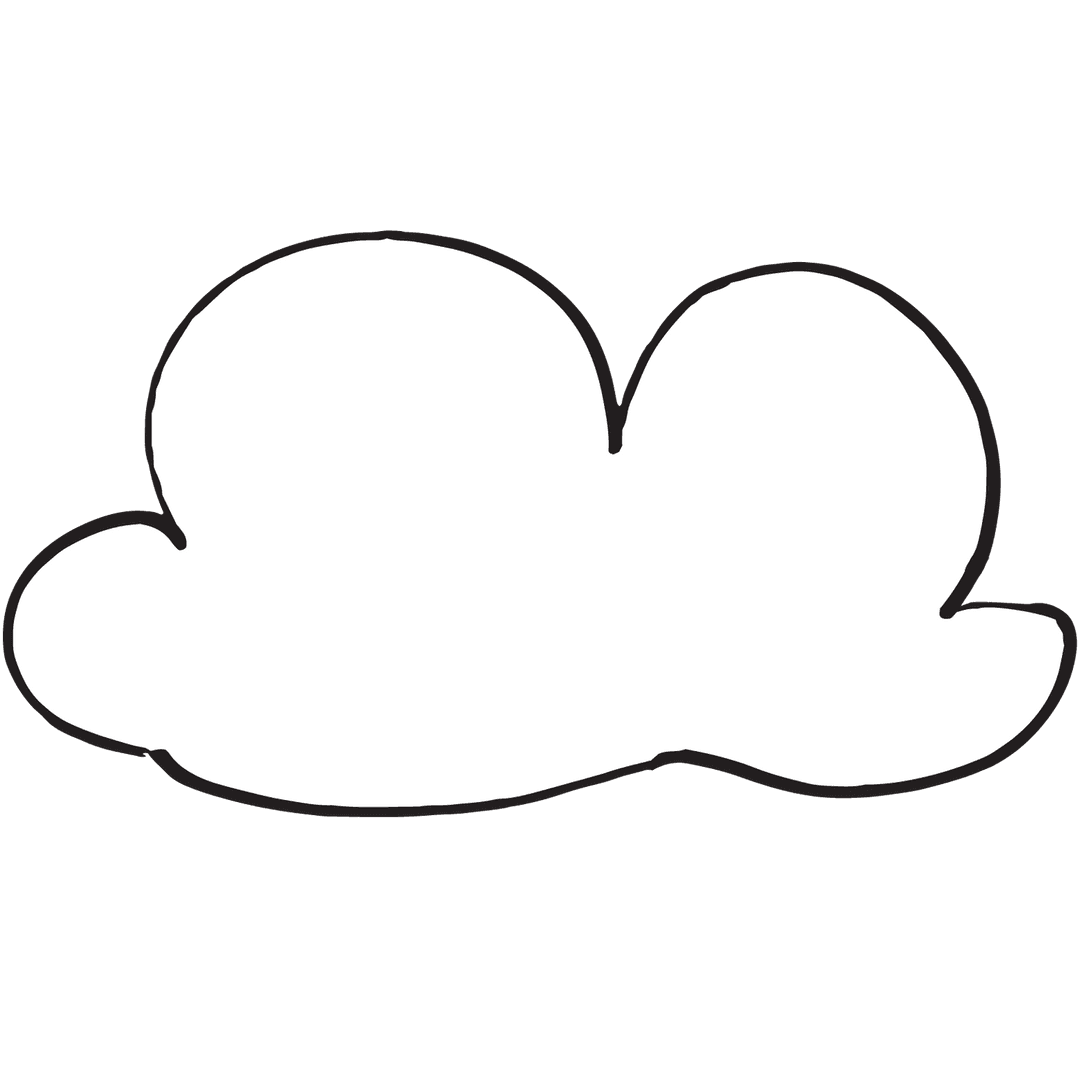 Minimalist White Cloud on Transparent Background Illustration