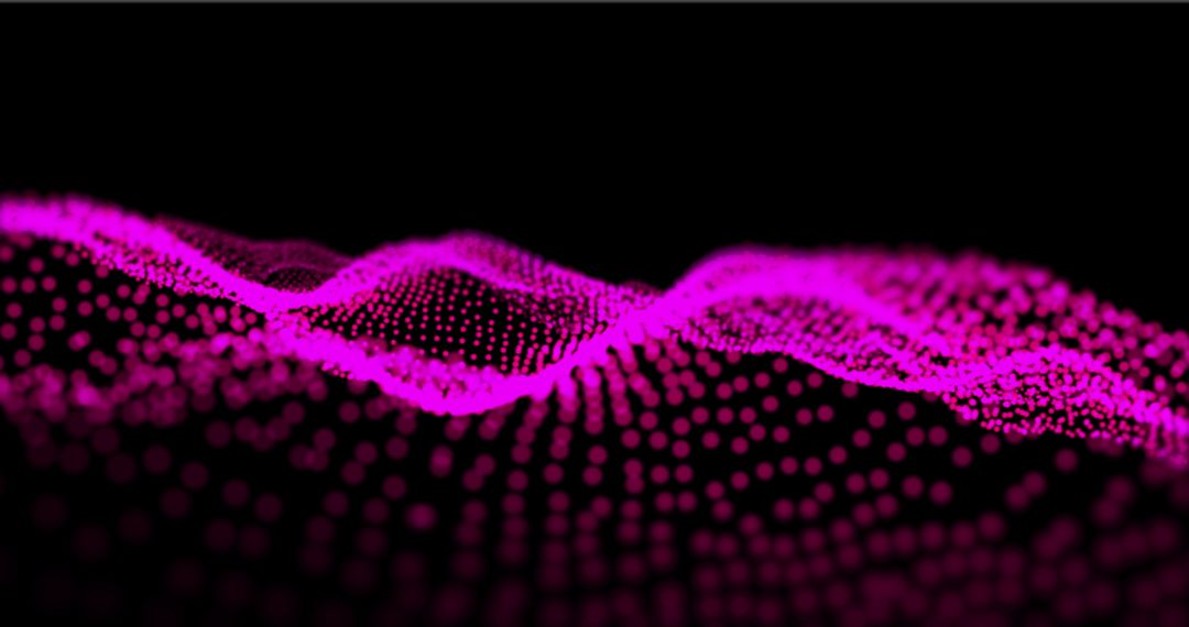 Abstract Pink Digital Waveform on Black Background