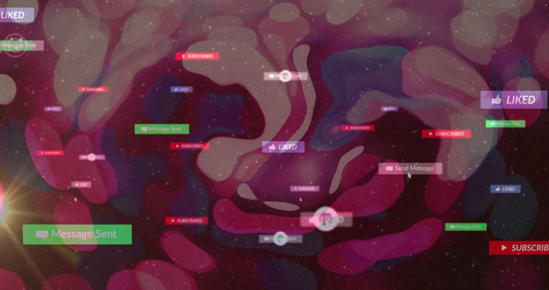 Dynamic Social Media Notifications in a Futuristic Digital Cosmos