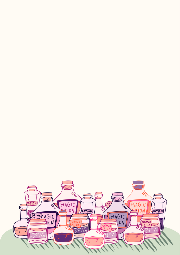 Colorful Magic Potion Bottles on Transparent Background with Copy Space - Download Free Stock Images Pikwizard.com