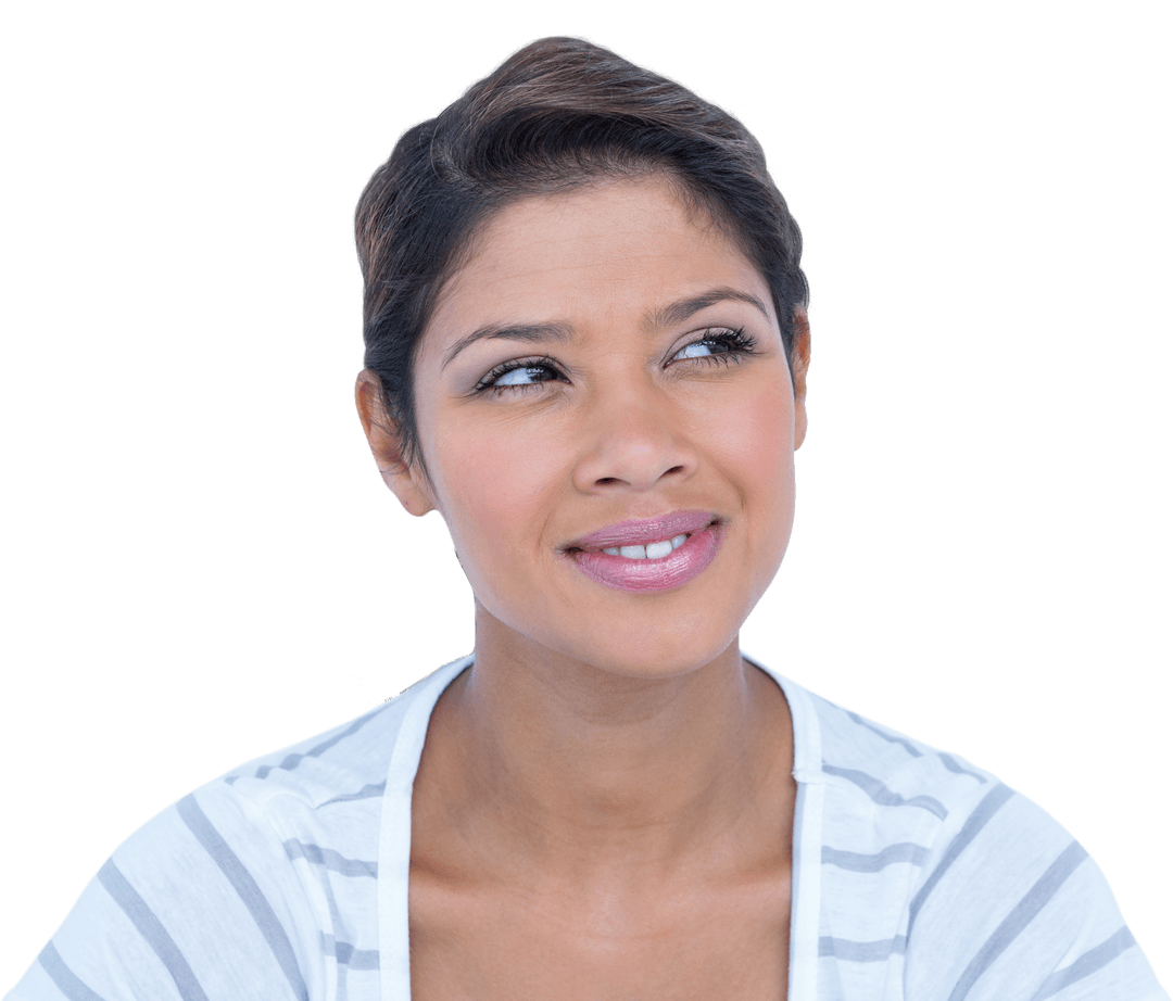 Thoughtful Woman Looking Away Transparent Background