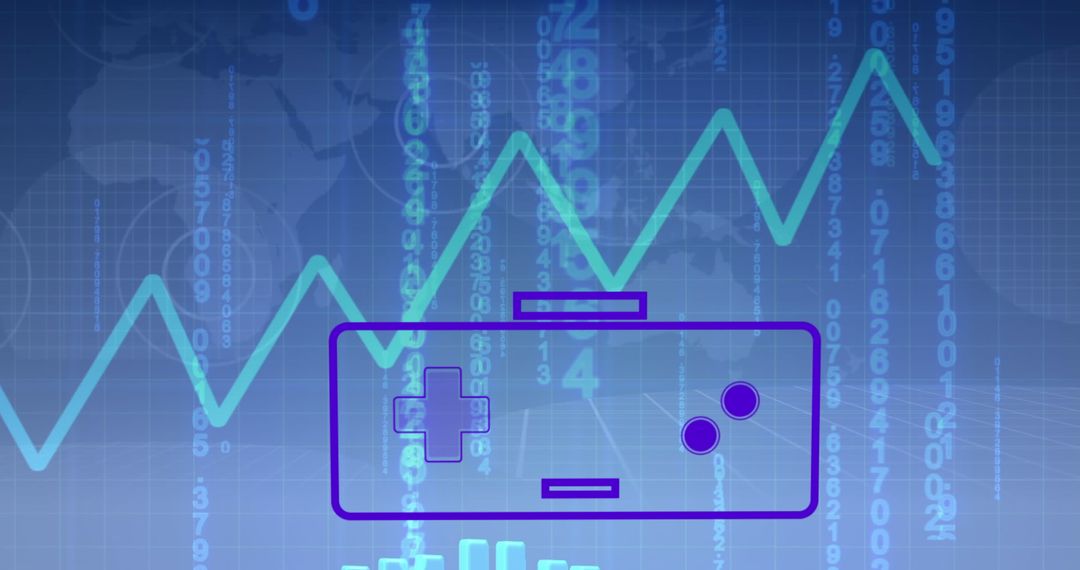 Gamepad Icon Overlaid on Financial Data Chart
