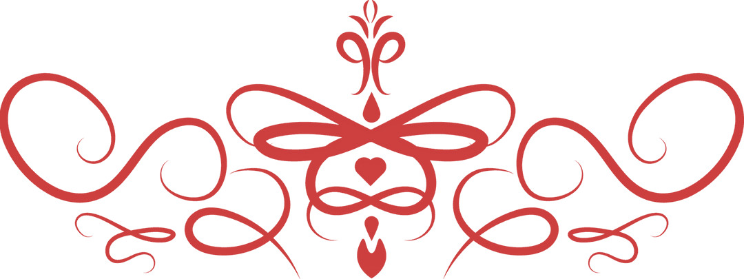 Red Ornamental Swirl Design on Transparent Background