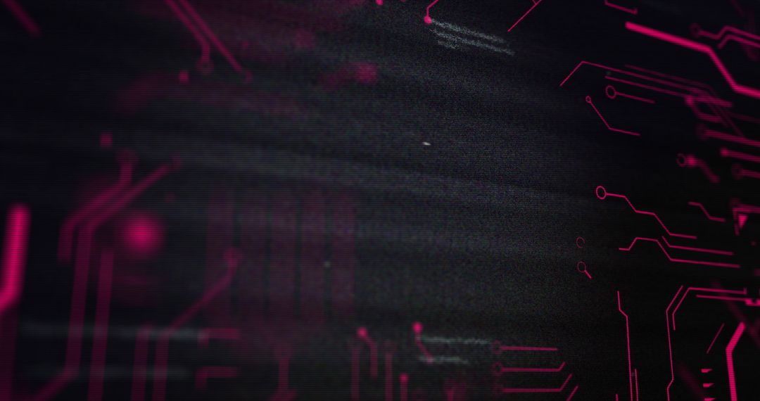 Abstract Digital Circuit with Red Accents