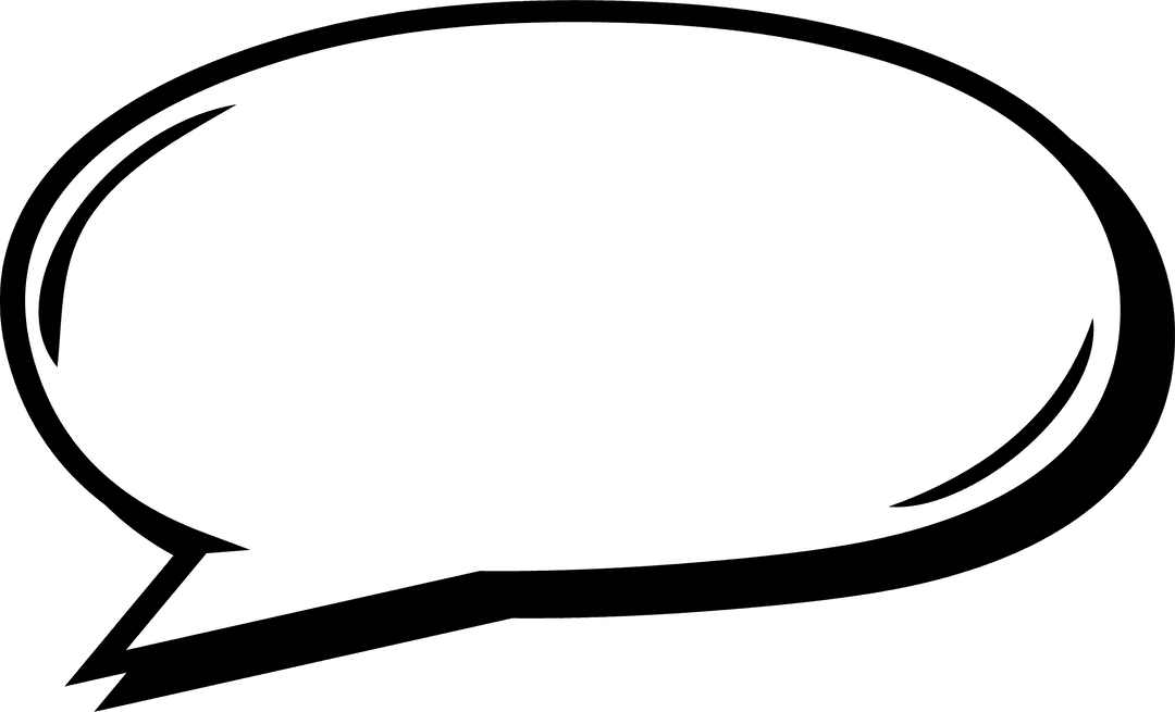 Transparent Cartoon Speech Bubble with 3D Accent