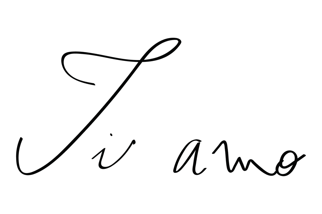 Black Vector Ti Amo Handwritten Text on Transparent Background