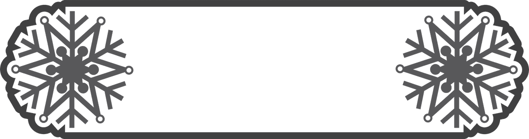 Transparent Dual Snowflake Border for Festive Design